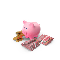 Piggy Bank Save Gold Dominican 1000 Peso PNG & PSD Images