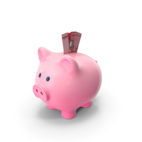 Pink Piggy Bank Many Dominican 1000 Peso Folded Save PNG & PSD Images