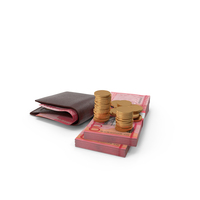 Wallet Dominican 1000 Peso Money Bills Gold Coins PNG & PSD Images
