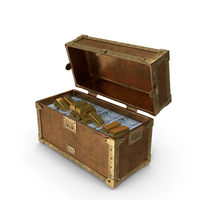 Dominican 2000 Pesos Money Lots Gold Treasure Box PNG & PSD Images
