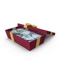 Gift Box Open With Dominican 2000 Pesos Money Notes PNG & PSD Images