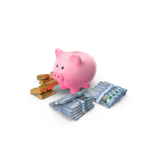 Piggy Bank Save Gold Dominican 2000 Pesos PNG & PSD Images