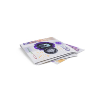 Double England 20 Pound Note Fold On Ground PNG & PSD Images