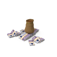 England 20 Pound Money Notes Bag Coins Currency PNG & PSD Images