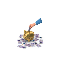 England 20 Pound Note Save Hand Hold Gold Piggy Bank PNG & PSD Images
