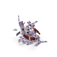 Gift Box Full Out Fly England 20 Pound Money Notes PNG & PSD Images