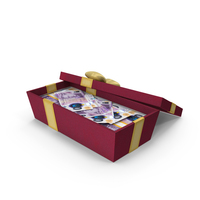 Gift Box Open With England 20 Pound Money Notes PNG & PSD Images