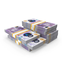 Money Currency England 20 Pound Lots Six Bill PNG & PSD Images