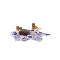 Pile England 20 Pound Money Currency Wallet Coins PNG & PSD Images