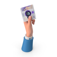 Rising Hand Holding England 20 Pound Note PNG & PSD Images