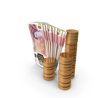 Coins With England 50 Pound Money Notes Bills Currency PNG & PSD Images