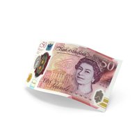 England 50 Pound Money Slant Falling Note PNG & PSD Images