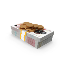 Gold Coins With England 50 Pound Money Bill PNG & PSD Images