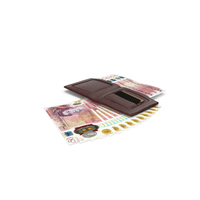 Leather Wallet Ground Bill England 50 Pound Money PNG & PSD Images