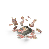 Brief Case Falling England 50 Pound Money Bill PNG & PSD Images
