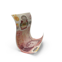 England 50 Pound Money Folded Falling Note PNG & PSD Images