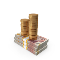 England 50 Pound Money Notes With Gold Coins PNG & PSD Images