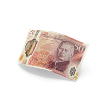 England 50 Pound Money Slant Falling Note PNG & PSD Images