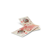 England 50 Pound Money Two Notes Fall Ground PNG & PSD Images