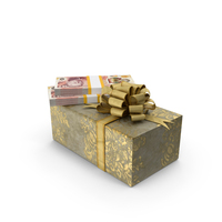 Gift Box With England 50 Pound Money Notes Lots On Top PNG & PSD Images