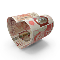 Heart Shape England 50 Pound Notes PNG & PSD Images