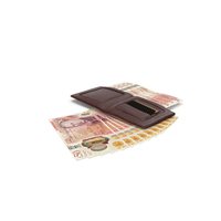Leather Wallet Ground Bill England 50 Pound Money PNG & PSD Images