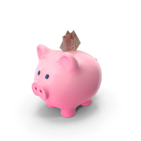 Pinky Piggy Bank Save England 50 Pound Notes PNG & PSD Images