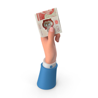 Rising Hand Holding England 50 Pound Note PNG & PSD Images