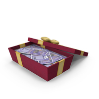 Gift Box Open With Indian 100 Rupees Money Notes PNG & PSD Images