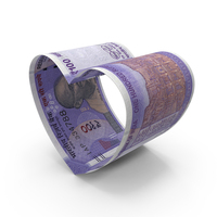 Heart Shap Indian 100 Rupees Notes PNG & PSD Images
