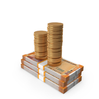 100 Percent Indian 200 Rupees Money Notes With Gold Coins PNG & PSD Images