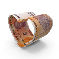 Heart Shape Indian 200 Rupees Notes PNG & PSD Images