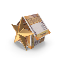 Home Shape With Star Indian 200 Rupees Money Notes Currency PNG & PSD Images