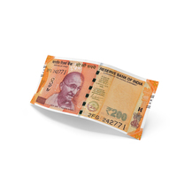 Indian 200 Rupees Money Slant Falling Note PNG & PSD Images