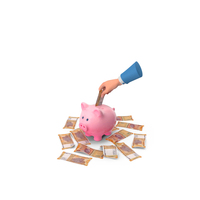 Indian 200 Rupees Save Hand Hold Pink Piggy Bank PNG & PSD Images