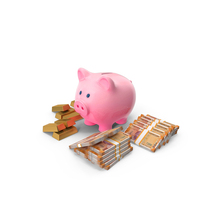 Piggy Bank Save Gold Indian 200 Rupees PNG & PSD Images