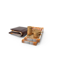 Wallet Indian 200 Rupees Money Bills Gold Coins PNG & PSD Images