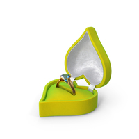 Blue Topaz Gold Ring In Heart Shaped Green Box PNG & PSD Images