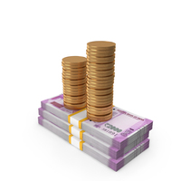 100 Percent Indian 2000 Rupees Money Notes With Gold Coins PNG & PSD Images
