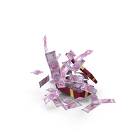 Gift Box Full Out Fly Indian 2000 Rupees Money Notes PNG & PSD Images