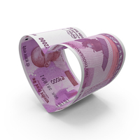 Heart Shape Indian 2000 Rupees Notes PNG & PSD Images