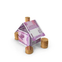 Home With Indian 2000 Rupees Money Notes Currency Coins PNG & PSD Images