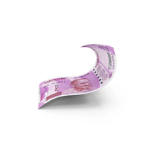 Indian 2000 Rupees Money Falling Note Folded PNG & PSD Images