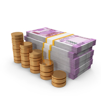 Tax Pay Indian 2000 Rupees Money Notes Lots Gold Coins PNG & PSD Images