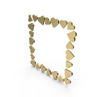 Gold Hearts Frame PNG & PSD Images