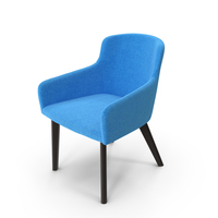 Scandinavian Blue Dining Chair With Wooden Legs PNG & PSD Images