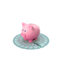 Circlular Arranged Jordan 20 Dinars Notes Piggy Bank PNG & PSD Images