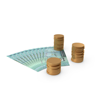 Currency Jordan 20 Dinars Money Notes Spread With Coins PNG & PSD Images