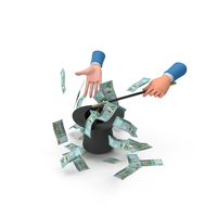 Hand Magic Hat Jordan 20 Dinars Money Fly Out PNG & PSD Images