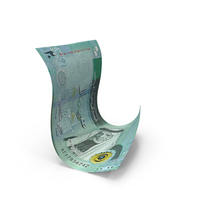 Jordan 20 Dinars Money Folded Falling Note PNG & PSD Images